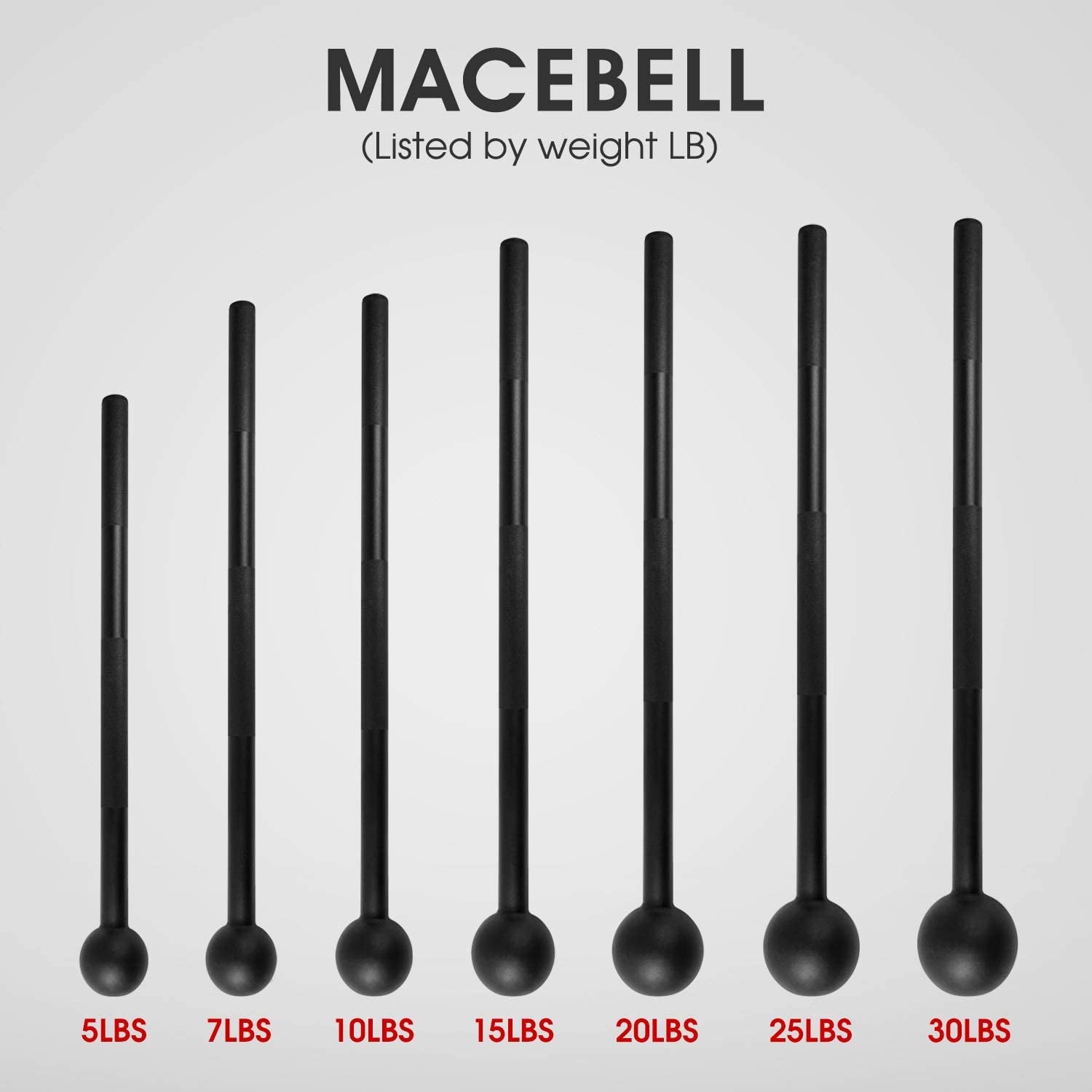 Yes4All Steel Mace Bell for Comprehensive Strength Training - Enhances Full Body, Muscle, Shoulder, Grip, and Forearm Workouts for Rehabilitation and Stretching, Available in Weights of 5, 7, 10, 15, 20, 25, and 30 lbs for Both Men and Women