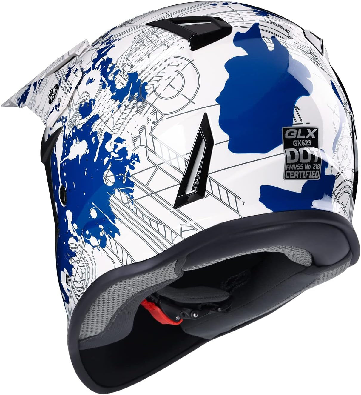 GLX GX623 Youth ATV and Dirt Bike Helmet Combo - Modern Design, Medium Size - DOT Certified