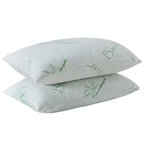 Memory Foam Pillows Set of 2, Bamboo Bed Pillow for Sleeping, Firm Hotel Quality Bed Rest Pillow with Cooling Zippered Breathable Cover 2 Pack Adjustable Pillow Comfortable