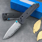 Multi-Purpose Damascus Steel Pocket Knives 535 Folding Knife with Carbon Fiber Handle Portable Outdoor Camping Hiking EDC Tools for Men'S Gift