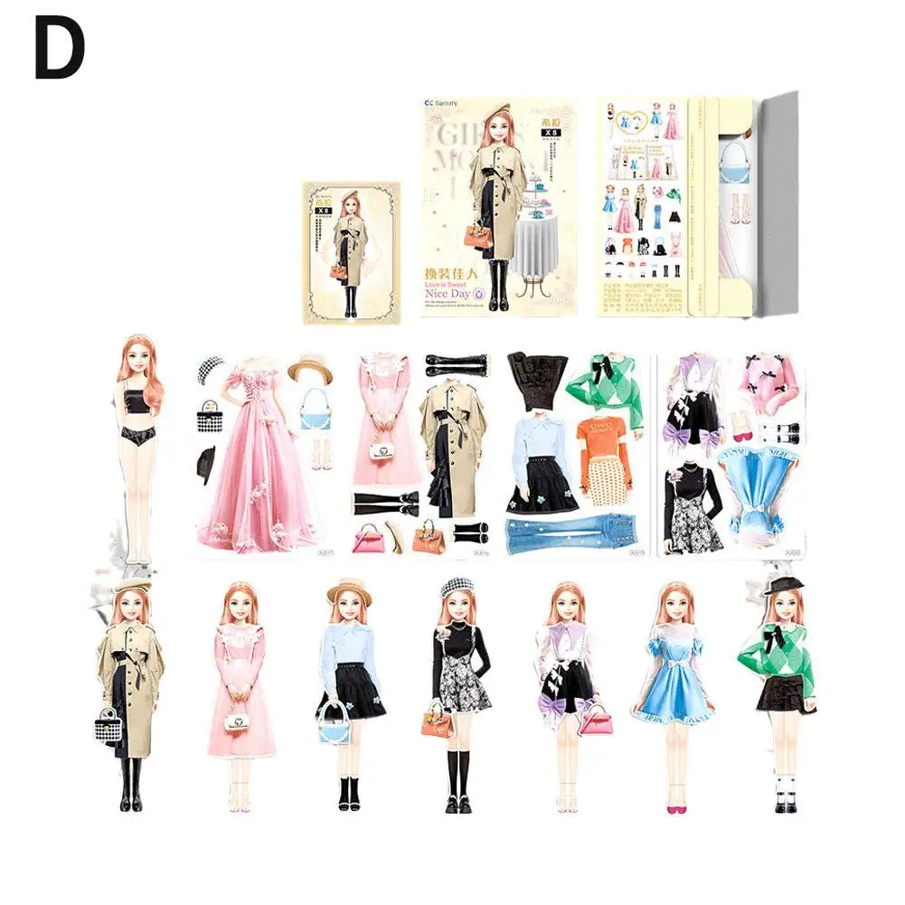 1Set Magnetic Dress up Baby Child Princess Dress up Stickers Toy Sticker Decoration DIY Toy Dress up Games Dress Up