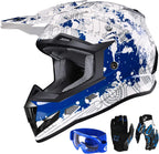 GLX GX623 Youth ATV and Dirt Bike Helmet Combo - Modern Design, Medium Size - DOT Certified