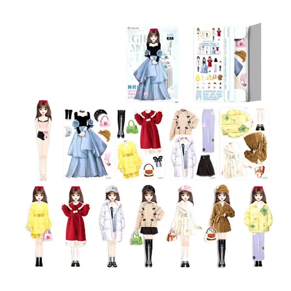1Set Magnetic Dress up Baby Child Princess Dress up Stickers Toy Sticker Decoration DIY Toy Dress up Games Dress Up