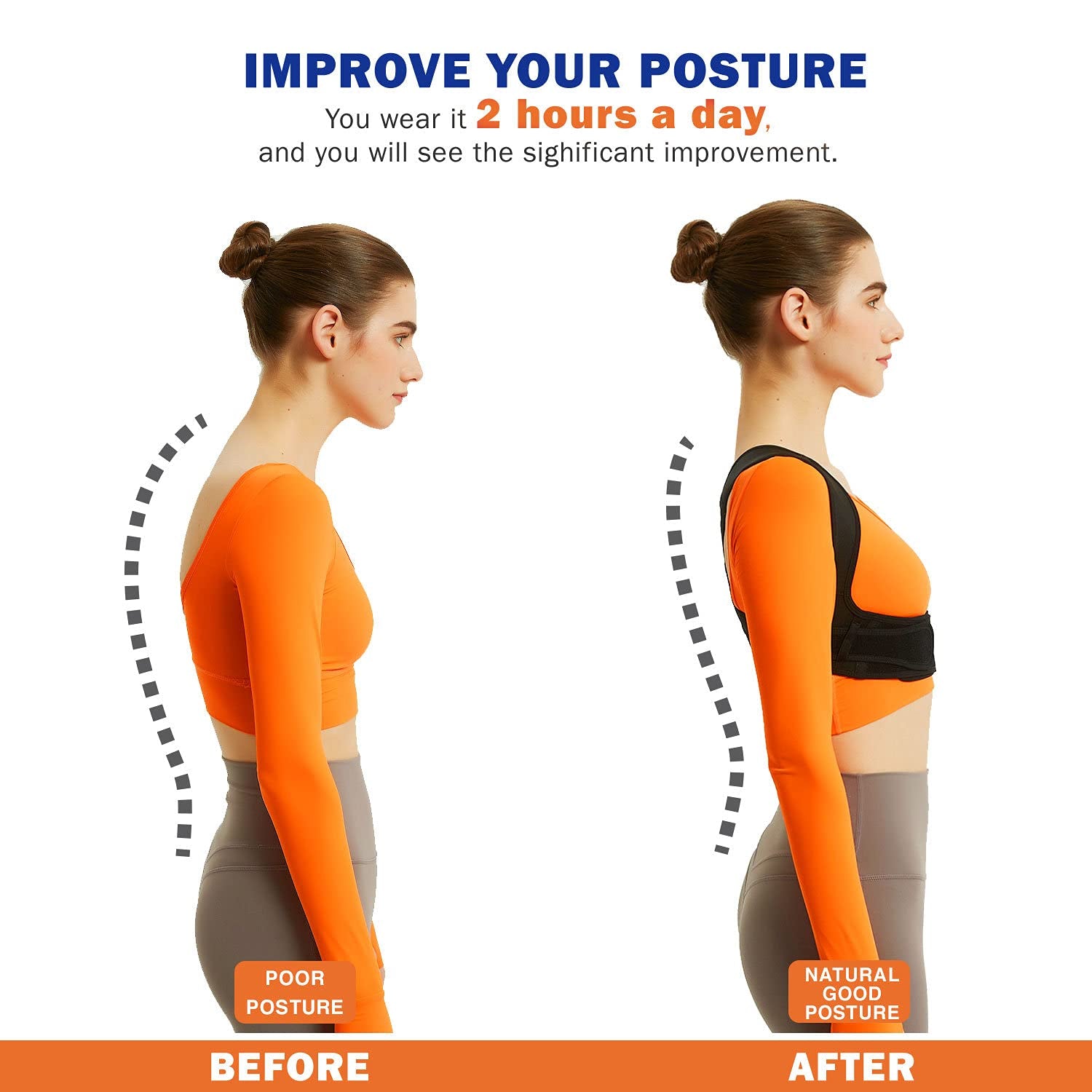 Adjustable Upper Back Brace Posture Corrector for Men and Women, Breathable Back Support for Lumbar, Neck, Shoulder, and Clavicle Pain Relief (Large/XL, 38"-44")