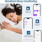 Smart Health Tracking Ring with Sleep Monitoring, Heart Rate Detection, Waterproof Design, Activity Tracking, Air Gesture Control, Up to 7-Day Battery Life, Compatible with iOS and Android (Stylish Silver #8)