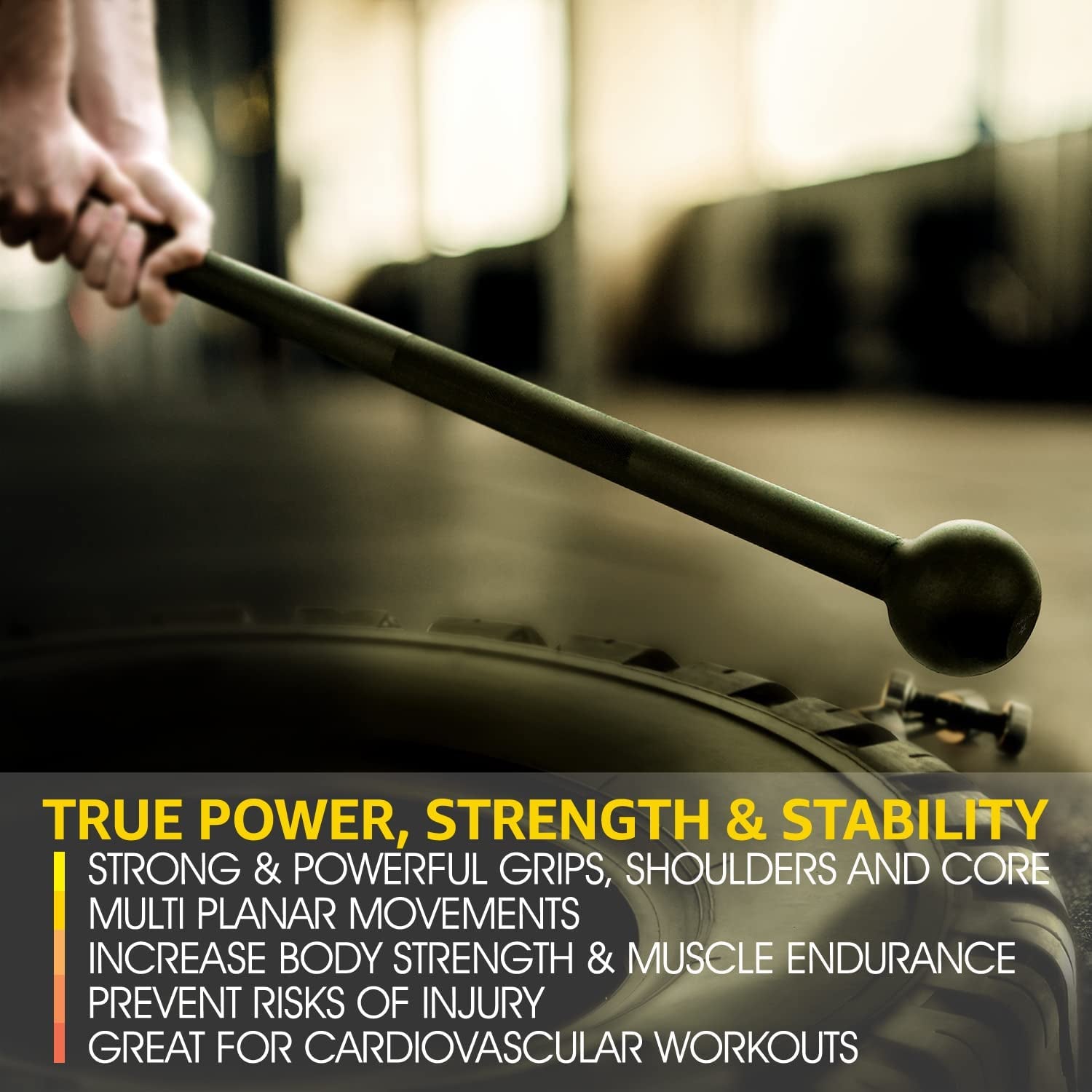 Yes4All Steel Mace Bell for Comprehensive Strength Training - Enhances Full Body, Muscle, Shoulder, Grip, and Forearm Workouts for Rehabilitation and Stretching, Available in Weights of 5, 7, 10, 15, 20, 25, and 30 lbs for Both Men and Women