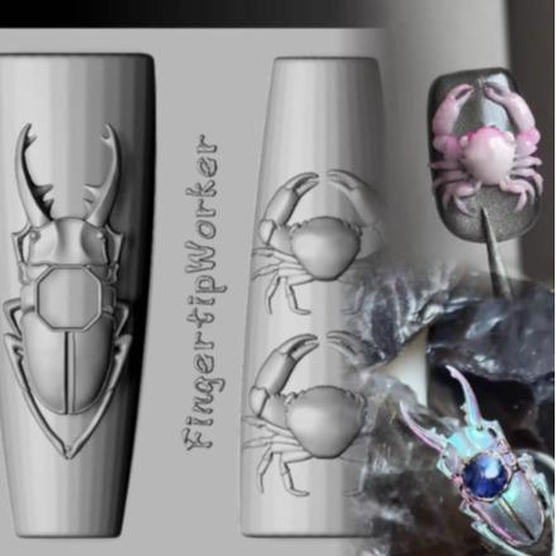 Nail Charm Molds Snake Shape Silicone Nail Art Mold Nail Tools