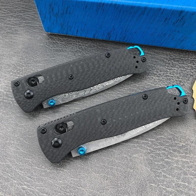 Multi-Purpose Damascus Steel Pocket Knives 535 Folding Knife with Carbon Fiber Handle Portable Outdoor Camping Hiking EDC Tools for Men'S Gift