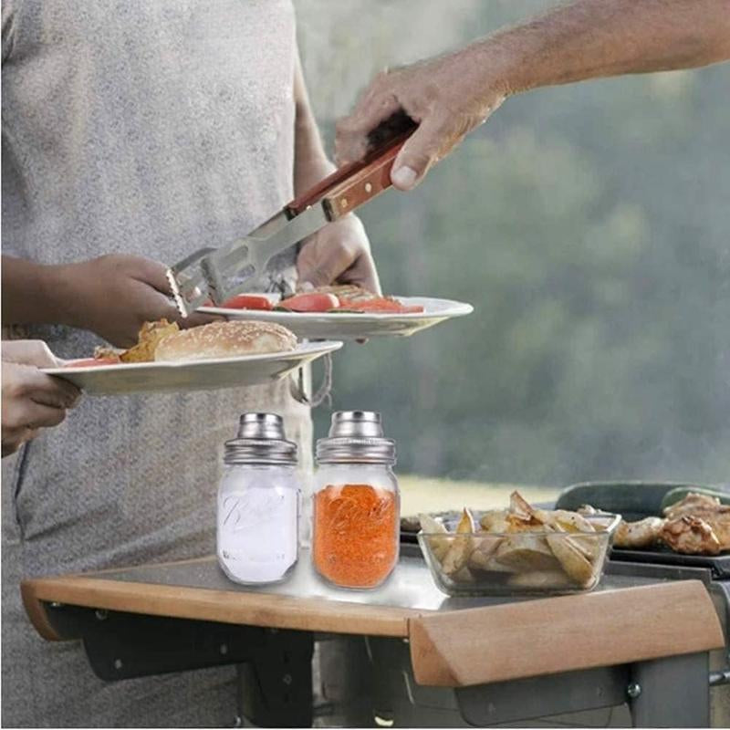 2 Pack Mason Jar Shaker Lids 304 Stainless Steel with Seals for Mix Spices Dredge Flour Sugar Salt Peppers and Any REGULAR MOUTH Mason Jars Canning Lid