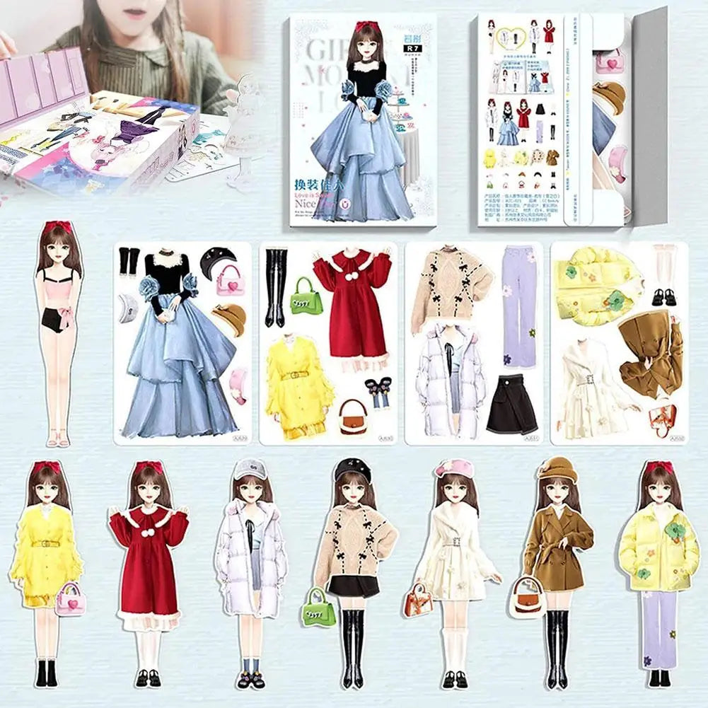 1Set Magnetic Dress up Baby Child Princess Dress up Stickers Toy Sticker Decoration DIY Toy Dress up Games Dress Up