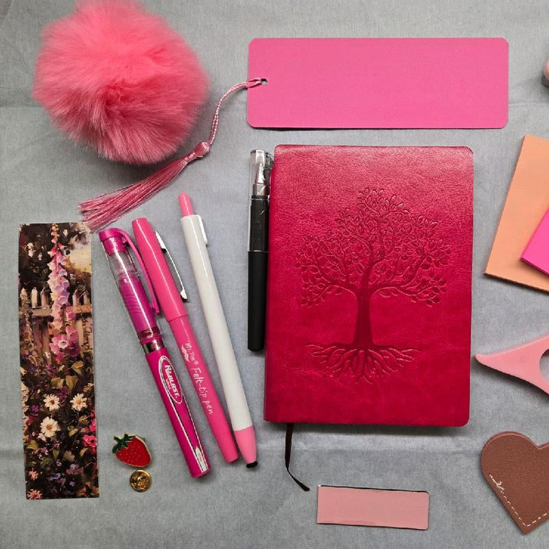Bookish Basics Bundles - Includes Journal, Highlighters, Ink Pad, Cute Stamp, Various Accessories like Felt Tip Pen, Thumb Page Holder, Stickers, Assorted Bookmarks, DIY Bookmark with Tassel, Heart Bookmark, Magnetic Bookmark, Assorted Sticky Notes