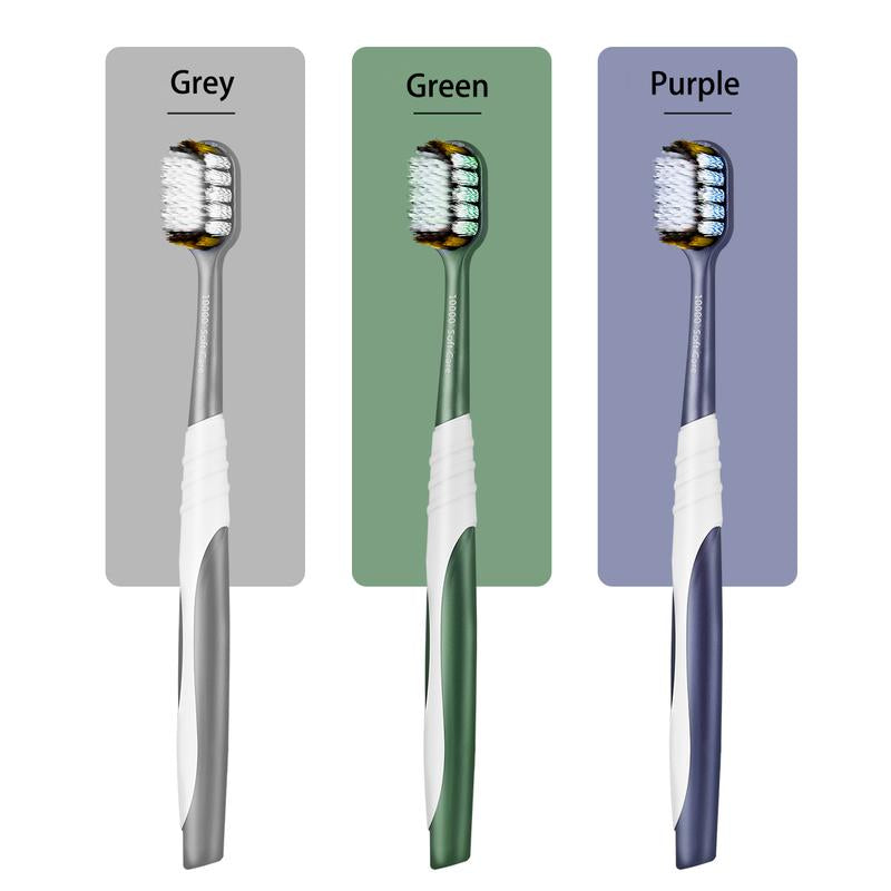 [6-Pack Gift Box] Mountain-Shaped Hair-Planted Toothbrush with Approximately 100 Holes, Wide-Headed Soft-Bristled Toothbrush, Soft Spiral Bristles, and Non-Slip Brush Handle.