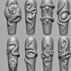 Nail Charm Molds Snake Shape Silicone Nail Art Mold Nail Tools