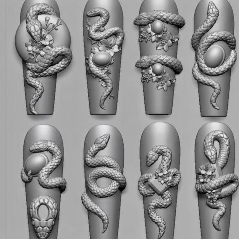 Nail Charm Molds Snake Shape Silicone Nail Art Mold Nail Tools