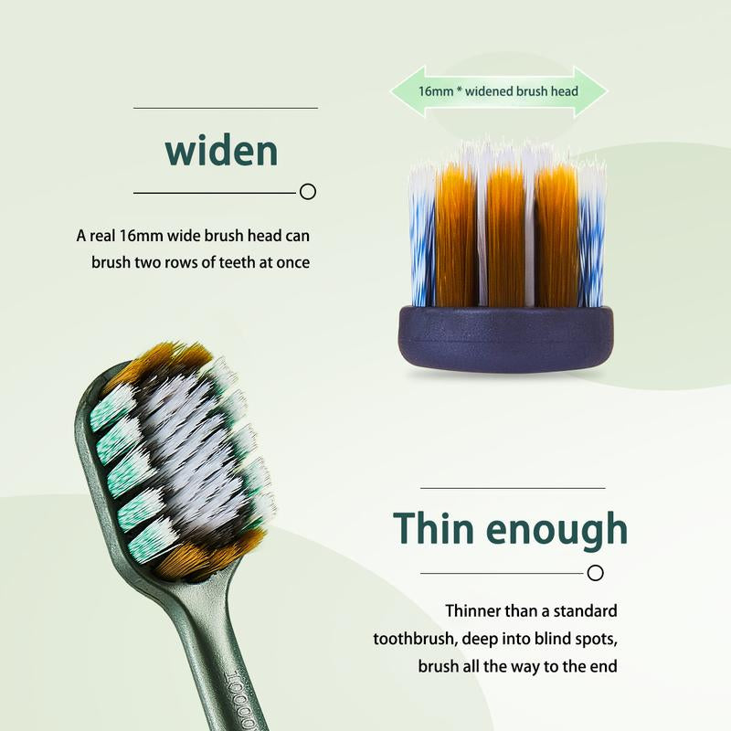 [6-Pack Gift Box] Mountain-Shaped Hair-Planted Toothbrush with Approximately 100 Holes, Wide-Headed Soft-Bristled Toothbrush, Soft Spiral Bristles, and Non-Slip Brush Handle.
