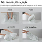 Memory Foam Pillows Set of 2, Bamboo Bed Pillow for Sleeping, Firm Hotel Quality Bed Rest Pillow with Cooling Zippered Breathable Cover 2 Pack Adjustable Pillow Comfortable