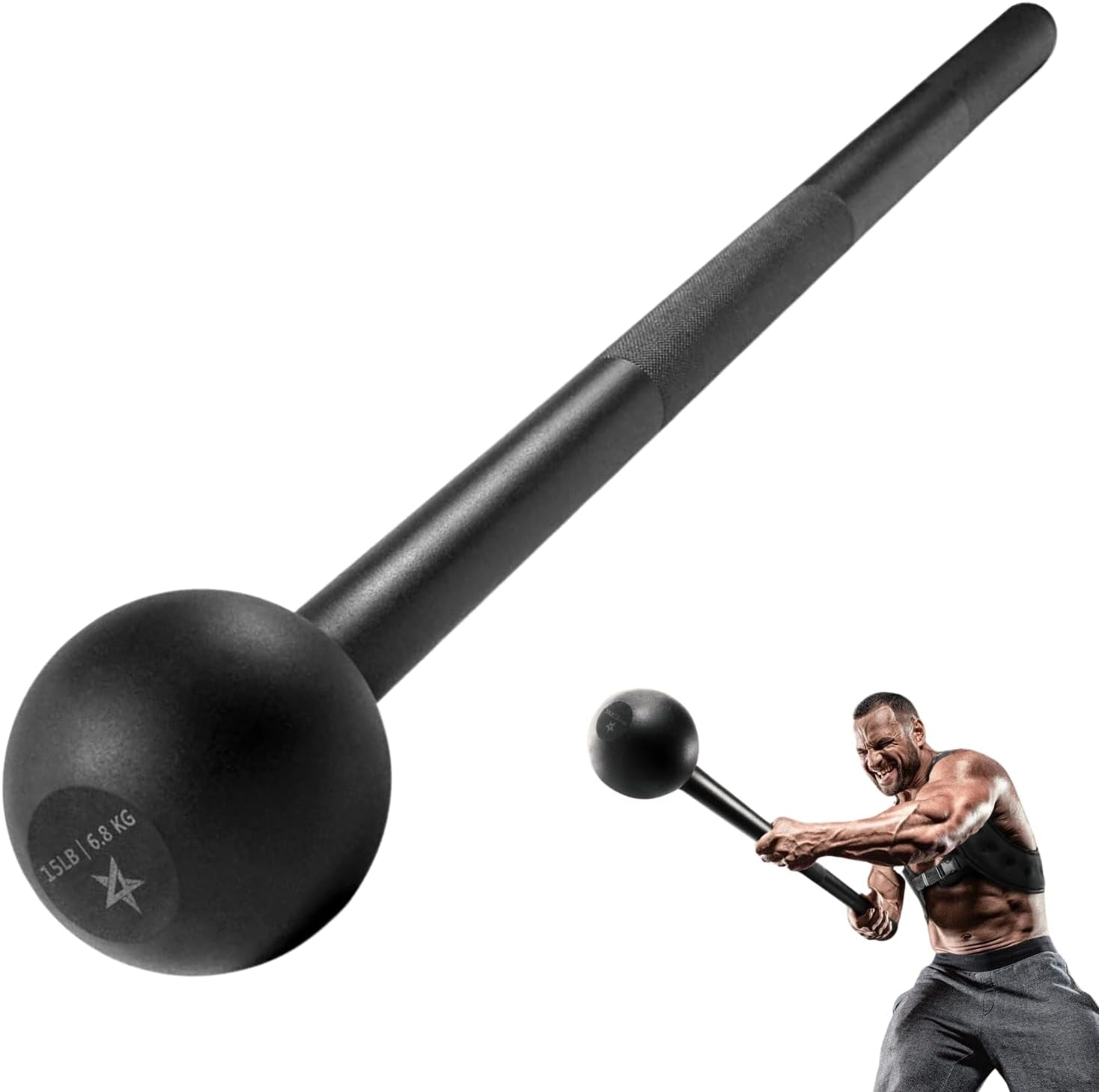 Yes4All Steel Mace Bell for Comprehensive Strength Training - Enhances Full Body, Muscle, Shoulder, Grip, and Forearm Workouts for Rehabilitation and Stretching, Available in Weights of 5, 7, 10, 15, 20, 25, and 30 lbs for Both Men and Women