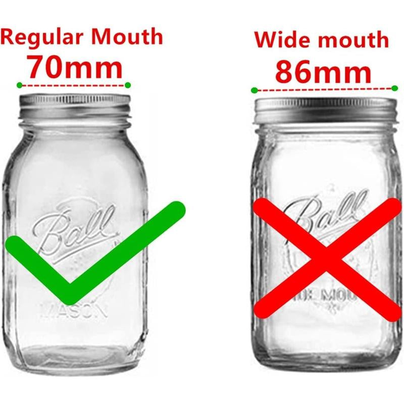 2 Pack Mason Jar Shaker Lids 304 Stainless Steel with Seals for Mix Spices Dredge Flour Sugar Salt Peppers and Any REGULAR MOUTH Mason Jars Canning Lid
