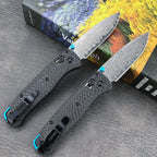 Multi-Purpose Damascus Steel Pocket Knives 535 Folding Knife with Carbon Fiber Handle Portable Outdoor Camping Hiking EDC Tools for Men'S Gift