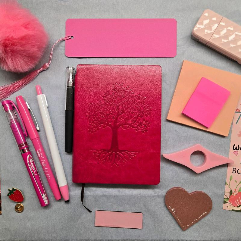 Bookish Basics Bundles - Includes Journal, Highlighters, Ink Pad, Cute Stamp, Various Accessories like Felt Tip Pen, Thumb Page Holder, Stickers, Assorted Bookmarks, DIY Bookmark with Tassel, Heart Bookmark, Magnetic Bookmark, Assorted Sticky Notes