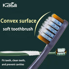 [6-Pack Gift Box] Mountain-Shaped Hair-Planted Toothbrush with Approximately 100 Holes, Wide-Headed Soft-Bristled Toothbrush, Soft Spiral Bristles, and Non-Slip Brush Handle.