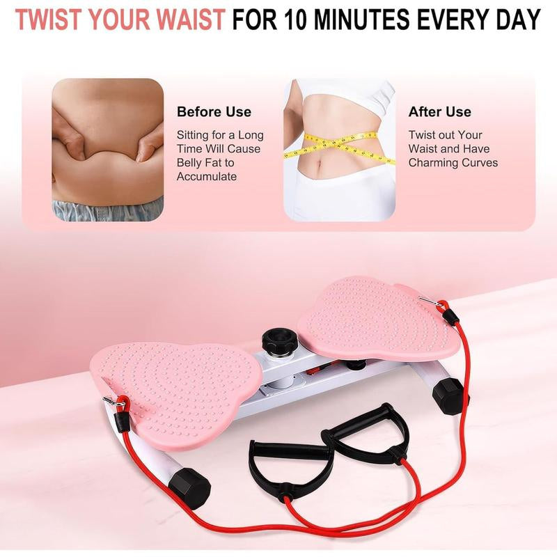 Waist Twister Machine 300 Lbs Weighing,Ab Board for Women - Core Workout Equipment, Portable Waist Toner for Aerobic Exercise - Home Gym Cardio