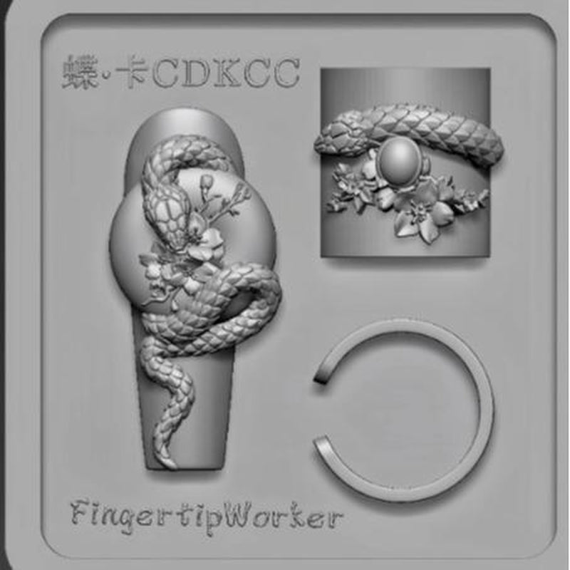 Nail Charm Molds Snake Shape Silicone Nail Art Mold Nail Tools