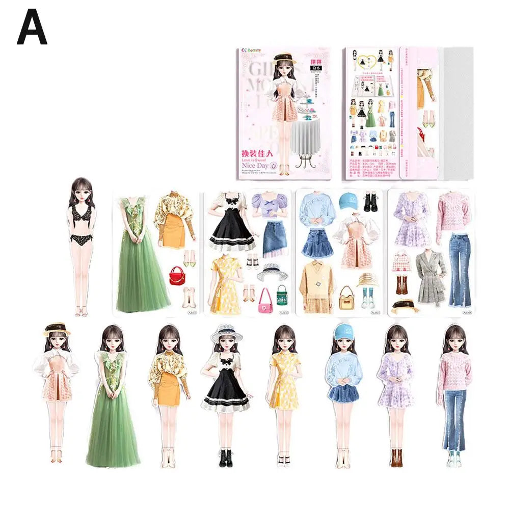 1Set Magnetic Dress up Baby Child Princess Dress up Stickers Toy Sticker Decoration DIY Toy Dress up Games Dress Up