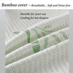 Memory Foam Pillows Set of 2, Bamboo Bed Pillow for Sleeping, Firm Hotel Quality Bed Rest Pillow with Cooling Zippered Breathable Cover 2 Pack Adjustable Pillow Comfortable