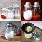 2 Pack Mason Jar Shaker Lids 304 Stainless Steel with Seals for Mix Spices Dredge Flour Sugar Salt Peppers and Any REGULAR MOUTH Mason Jars Canning Lid