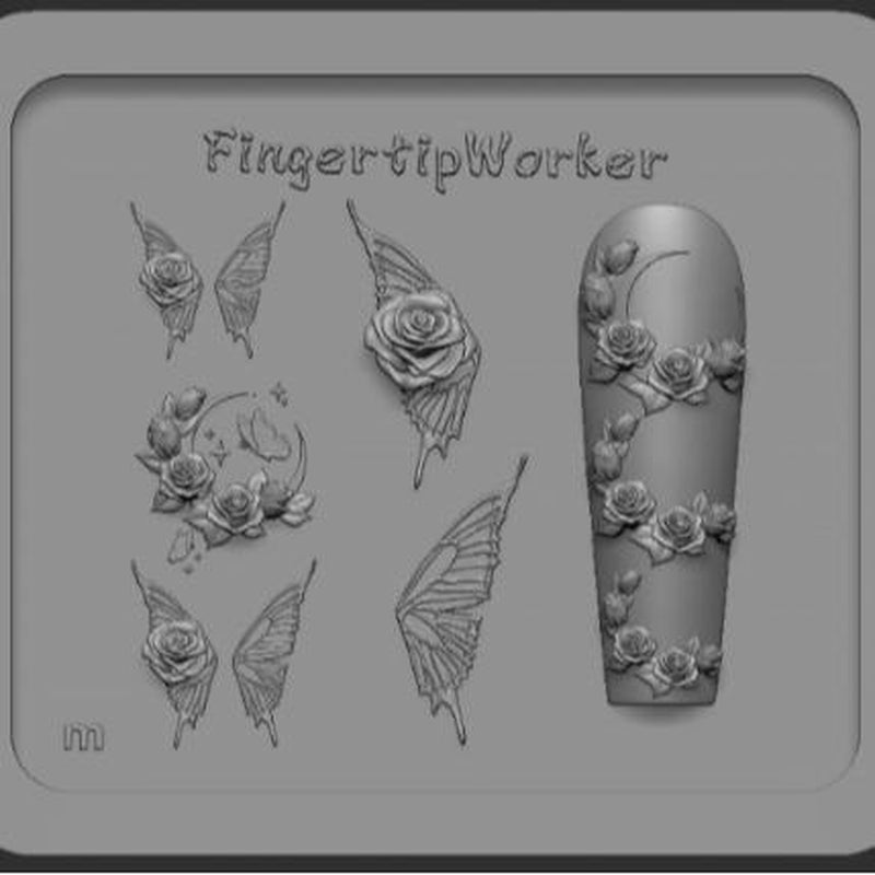 Nail Charm Molds Snake Shape Silicone Nail Art Mold Nail Tools