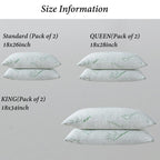 Memory Foam Pillows Set of 2, Bamboo Bed Pillow for Sleeping, Firm Hotel Quality Bed Rest Pillow with Cooling Zippered Breathable Cover 2 Pack Adjustable Pillow Comfortable