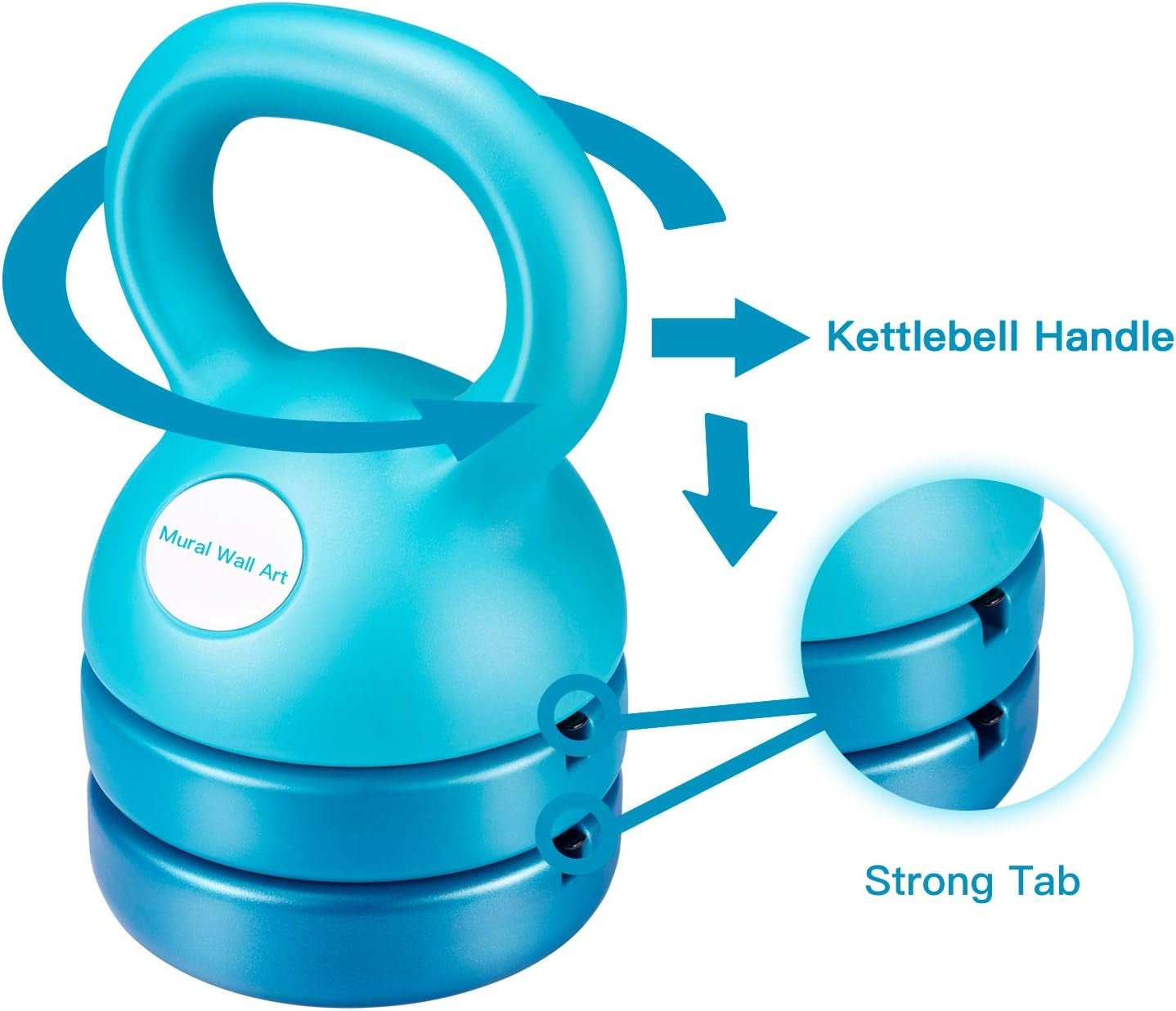 Adjustable Kettlebell Weight Set (5-12 lbs) for Strength Training - Versatile Fitness Equipment for Home Workouts, Suitable for All Ages, Teal